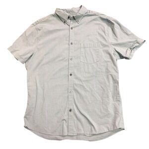 EXPRESS Mens Short Sleeve Casual Button Down Shirt Light Blue Size M